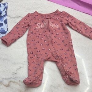 Carter's Pink Floral Footie One Piece